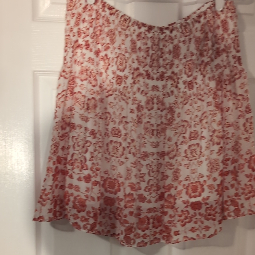 Max Studio Red and White Floral A-Line Skirt - Perfect